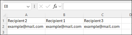 Sample CSV download screenshot